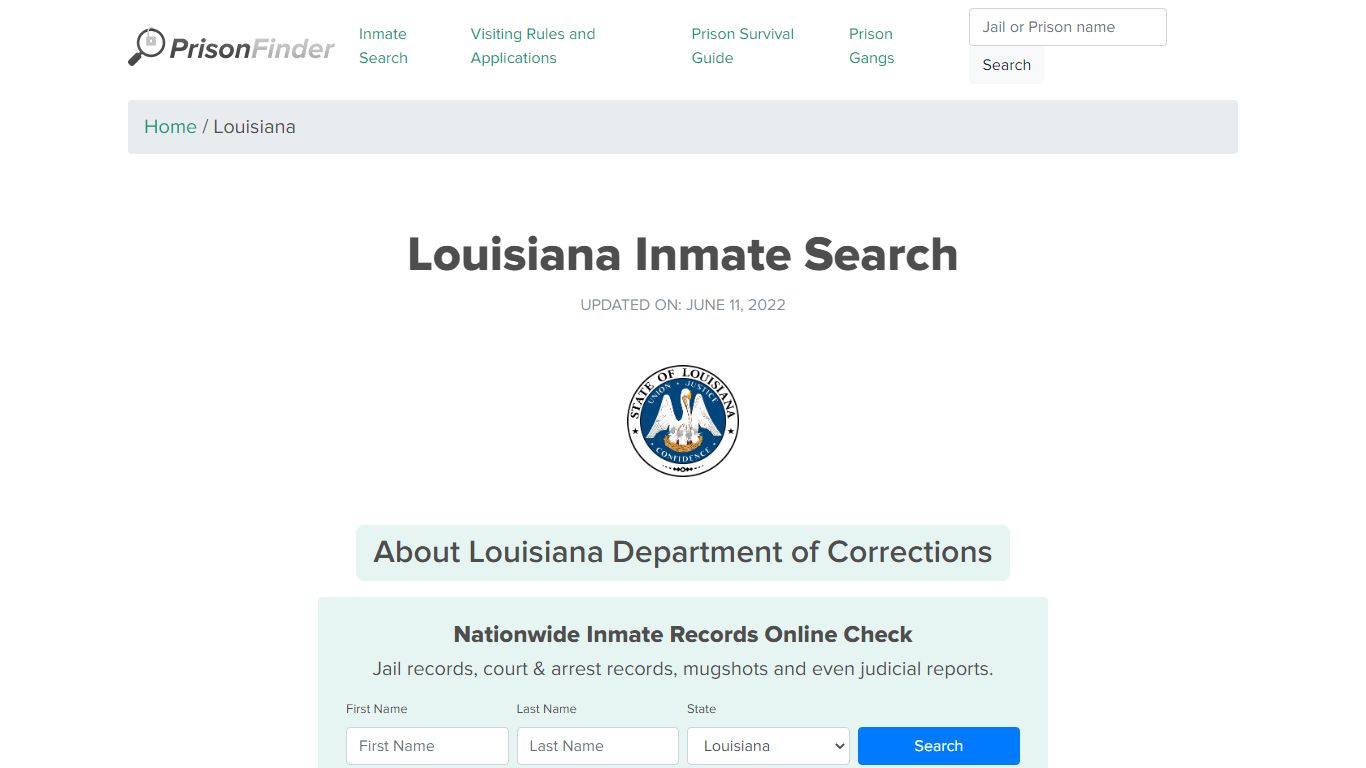 Louisiana Inmate Search – Louisiana Department of ...